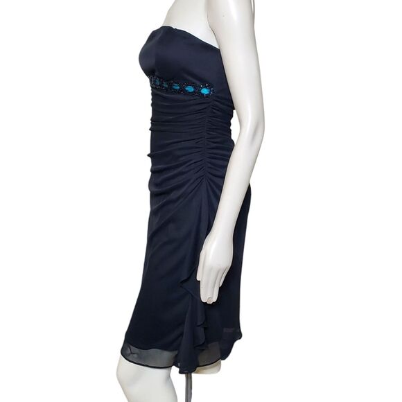 Betsy & Adam Black White VTG Cocktail Homecoming Evening Dress 10 Pin Up Retro - Picture 4 of 9